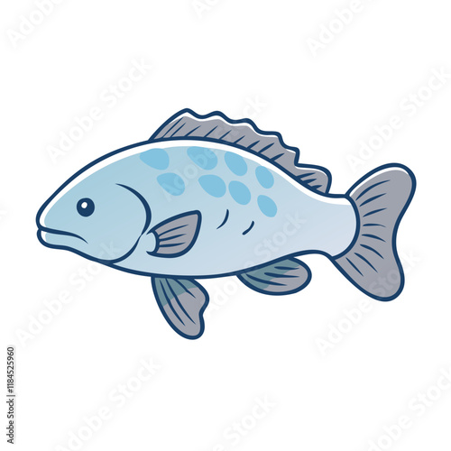 barramundi vector icon, fish vector illustration - simple illustration of barramundi perfect for logos, and fish - themed designs.
