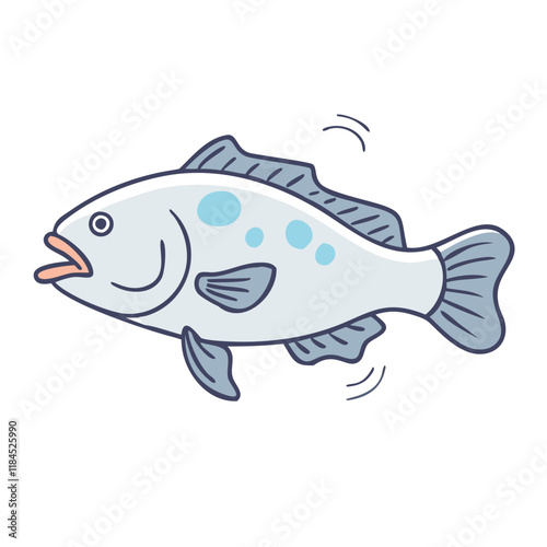 barramundi vector icon, fish vector illustration - simple illustration of barramundi perfect for logos, and fish - themed designs.