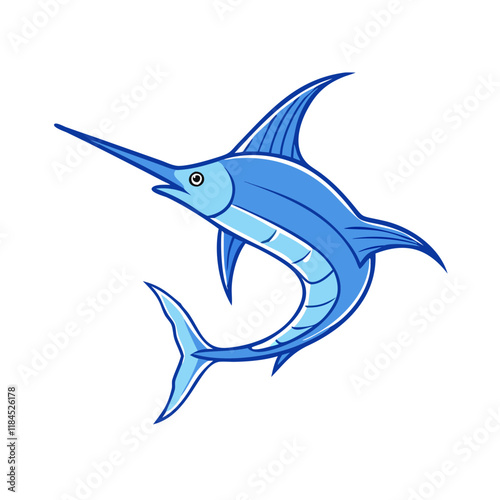 blue marlin vector icon, fish vector illustration - simple illustration of blue marlin perfect for logos, and fish - themed designs.