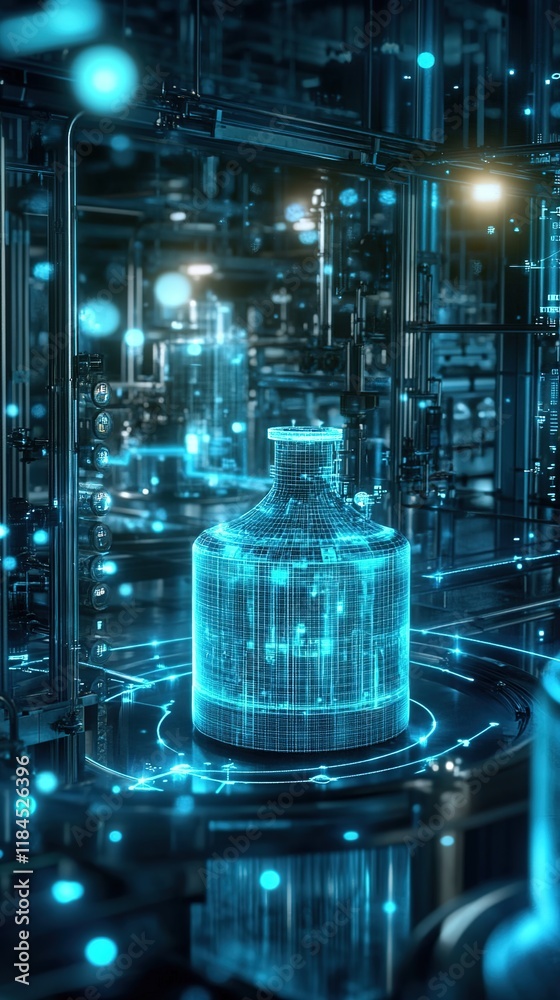 Futuristic Manufacturing Investment Growth: Abstract Creative Pattern for Marketing. High-Definition 32K Visualization Showcasing Industrial Progress, Technology Advancement, and Economic Expansion in