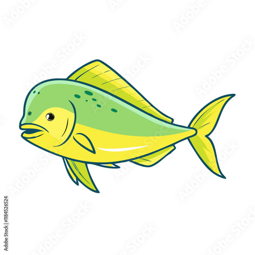 dorado mahi mahi vector icon, fish vector illustration - simple illustration of dorado mahi mahi perfect for logos, and fish - themed designs.