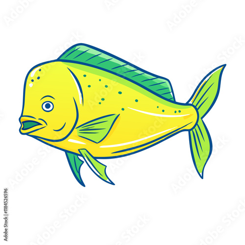dorado mahi mahi vector icon, fish vector illustration - simple illustration of dorado mahi mahi perfect for logos, and fish - themed designs.