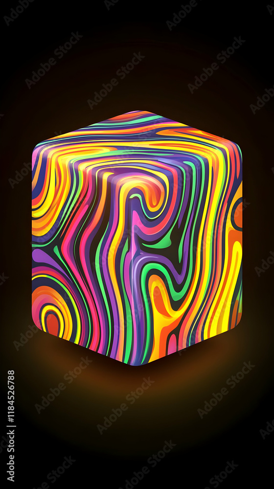 Fototapeta premium Vibrant 3D Cube Abstract Illustration