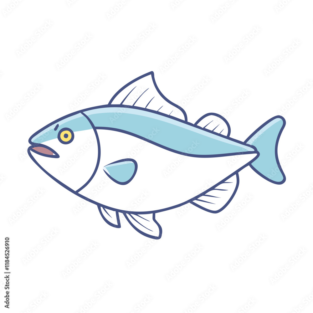 Fototapeta premium haddock vector icon, fish vector illustration - simple illustration of haddock perfect for logos, and fish - themed designs.