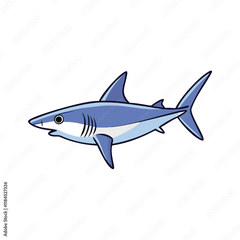 mako shark vector icon, fish vector illustration - simple illustration of mako shark perfect for logos, and fish - themed designs.