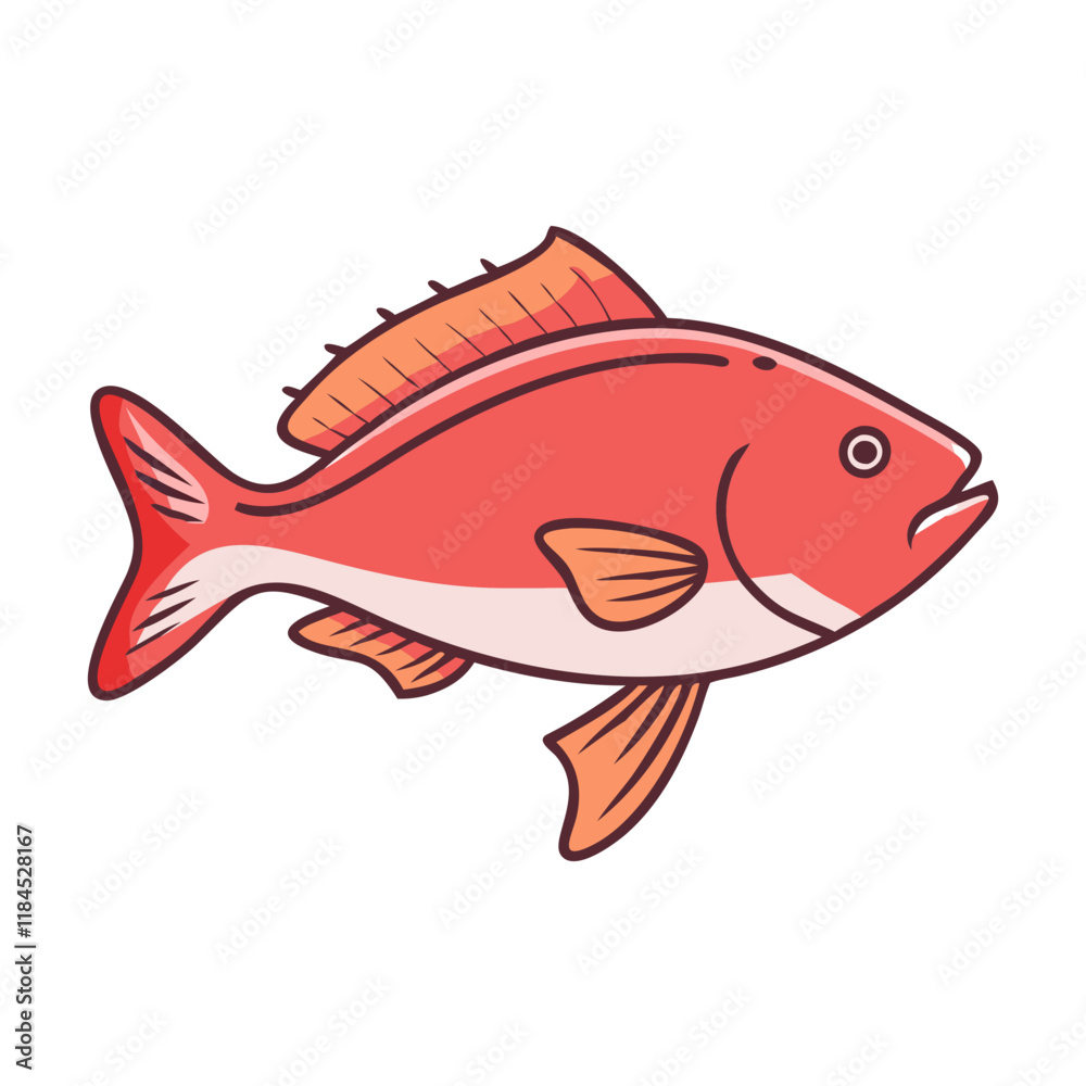 Obraz premium red drum redfish vector icon, fish vector illustration - simple illustration of red drum redfish perfect for logos, and fish - themed designs.