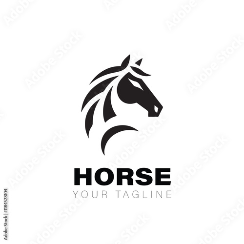 Simple Horse Logo Vector Design on White Background photo