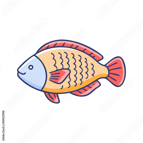 tilapia vector icon, fish vector illustration - simple illustration of tilapia perfect for logos, and fish - themed designs.