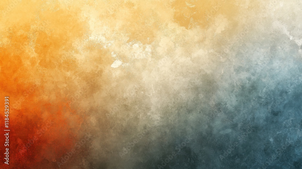 Fototapeta premium Abstract Warm to Cool Watercolor Wash: A Serene, Textured Landscape