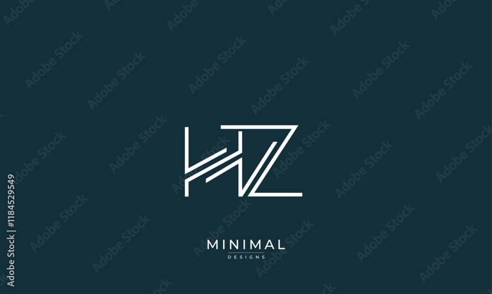 Alphabet letter icon logo HZ Alphabet letter icon logo HZ
