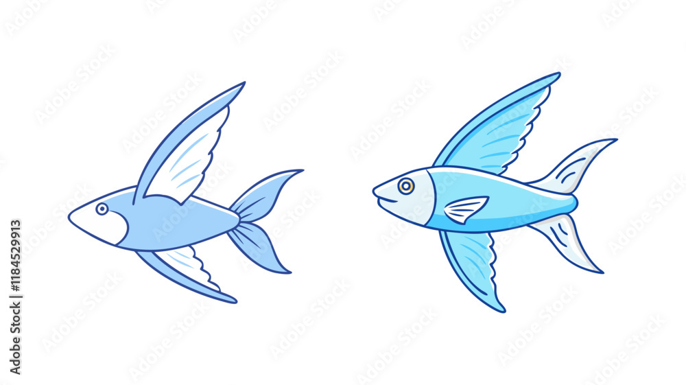 flying fish vector icon, fish vector illustration - simple illustration of flying fish perfect for logos, and fish - themed designs.