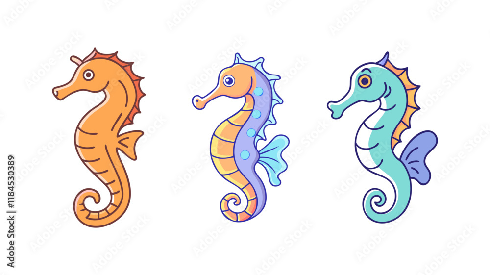 seahorse vector icon, fish vector illustration - simple illustration of seahorse perfect for logos, and fish - themed designs. seahorse vector icon, fish vector illustration - simple illustration of seahorse perfect for logos, and fish - themed designs.
