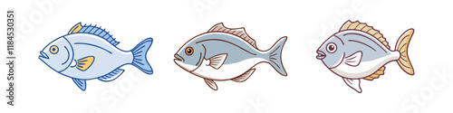 scup porgy vector icon, fish vector illustration - simple illustration of scup porgy perfect for logos, and fish - themed designs.