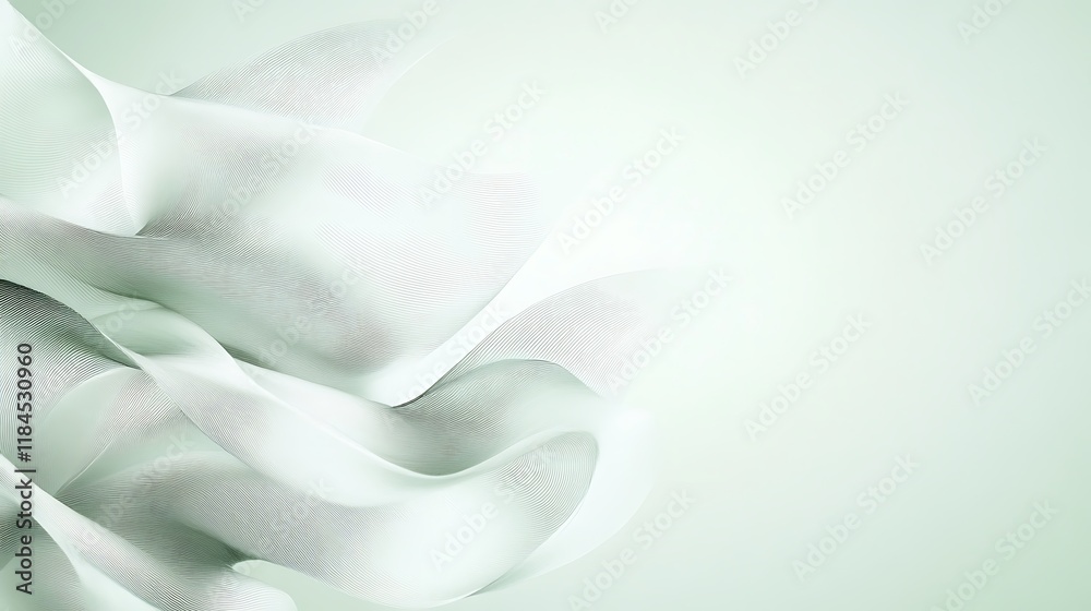 Abstract Green White Swirling Wave Design Abstract Green White Swirling Wave Design