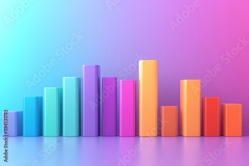 Colorful 3D bar chart on vibrant background. Free Download Colorful 3D bar chart on vibrant background. - GFXLoad