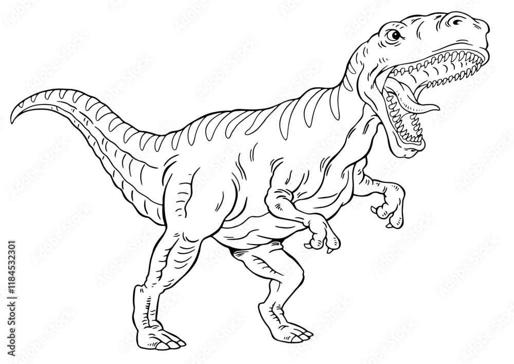 T Rex Dinosaur Vector Outline