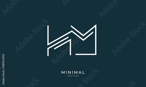 Alphabet letter icon logo HM