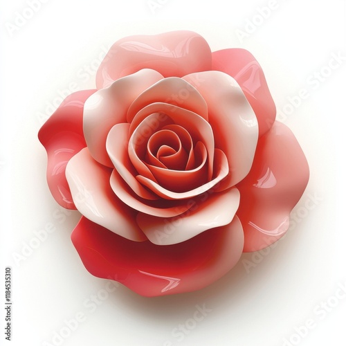 A beautifully crafted pink rose with delicate petals, showcasing intricate details and a glossy finish.