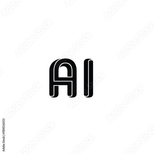 Stylish AI text-based logo designed for versatile business applications presented in a clean and professional vector format ensuring modernity and scalability.

