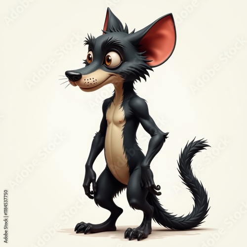 Cartoon Tasmanian Devil Character Design, isolated background photo