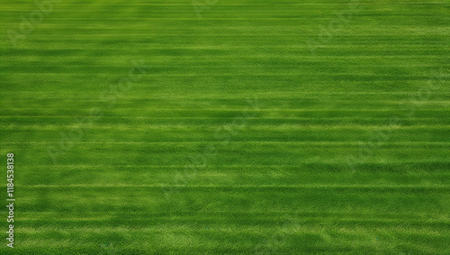 Sprawling green grass field under a bright, sunny sky. photo