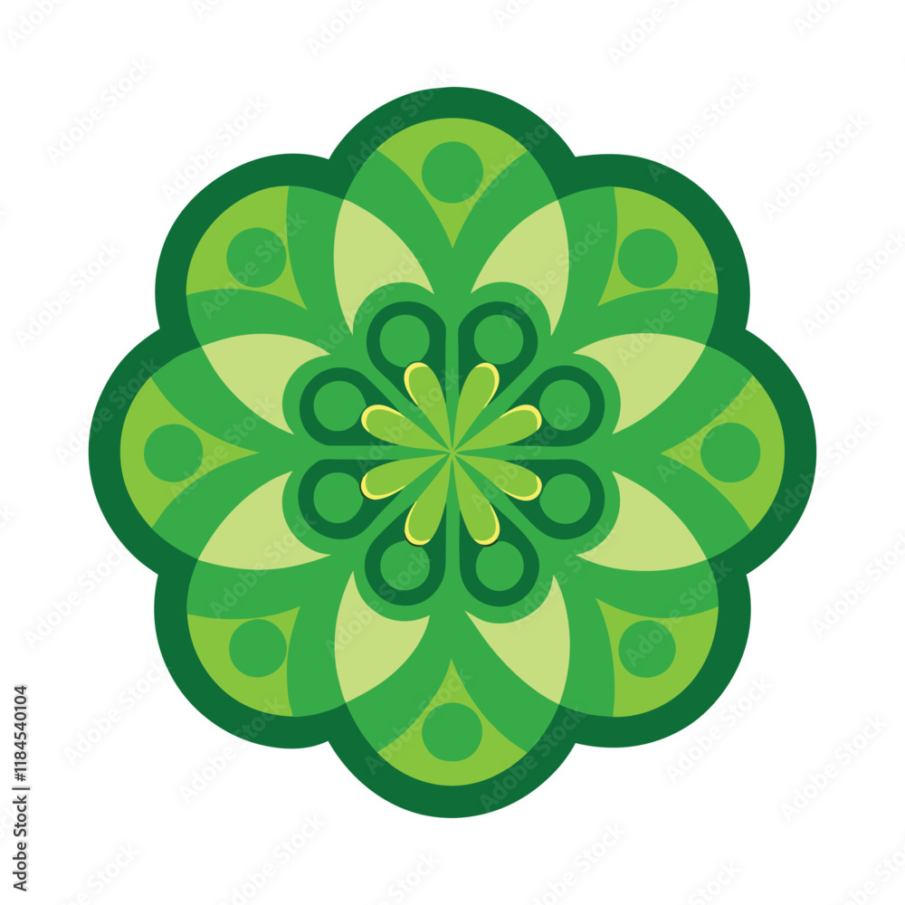 Patrick’s Day mandala line art on white background Patrick’s Day mandala line art on white background