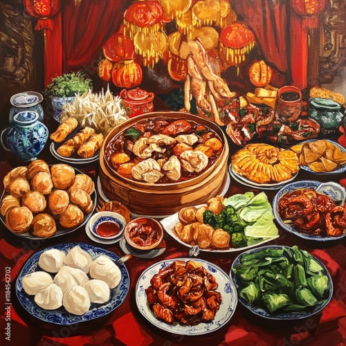 Chinese New Year Fusion Food (10 Prompts) photo