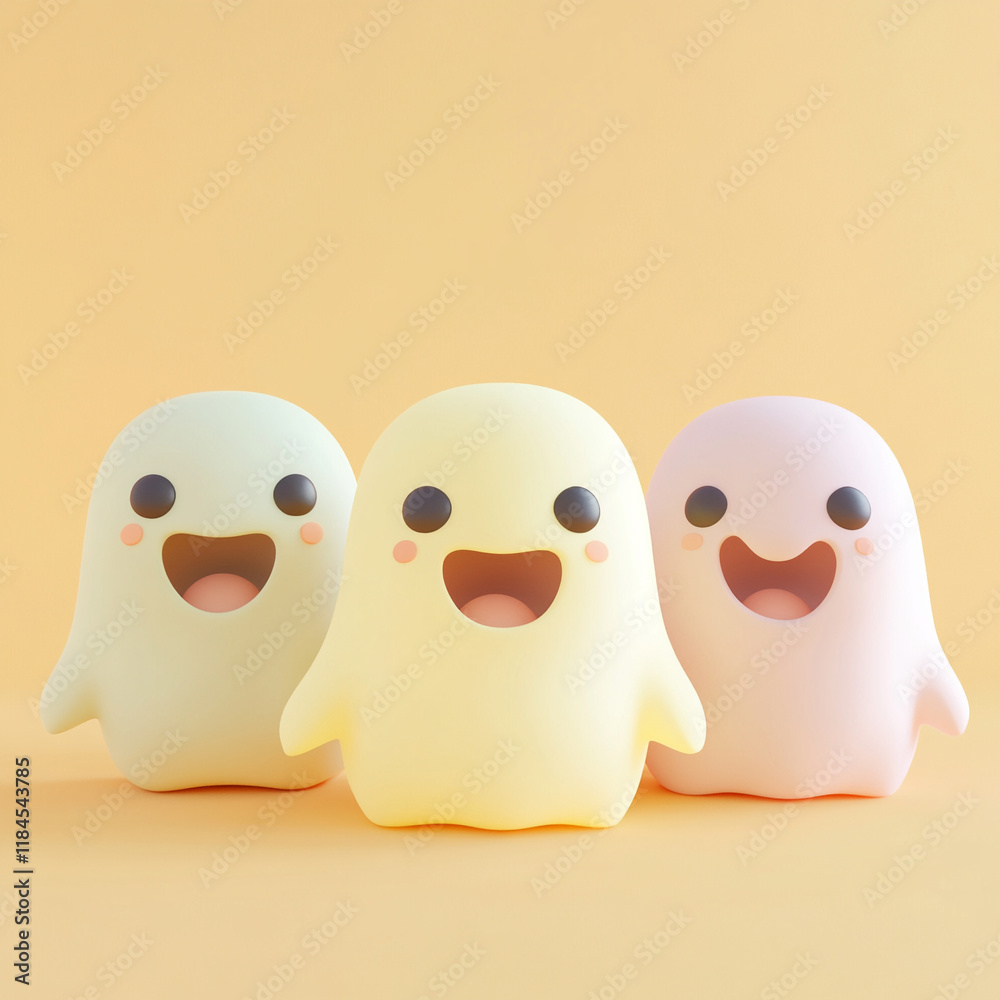 Obraz premium Ghost clay cute illustration