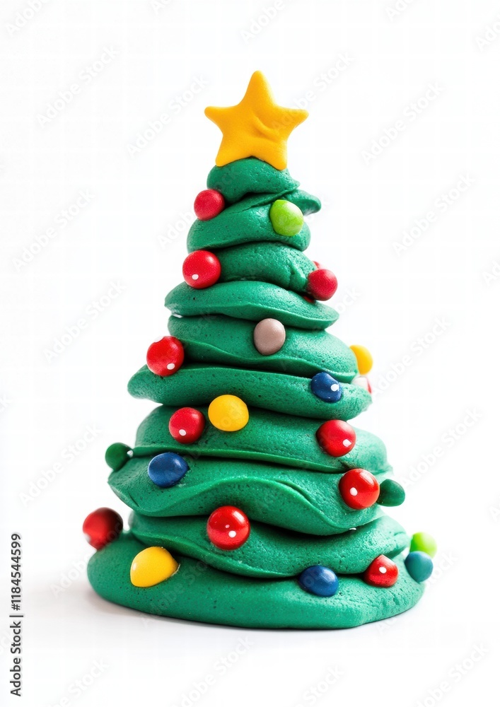 A green Christmas tree made of play dough A green Christmas tree made of play dough