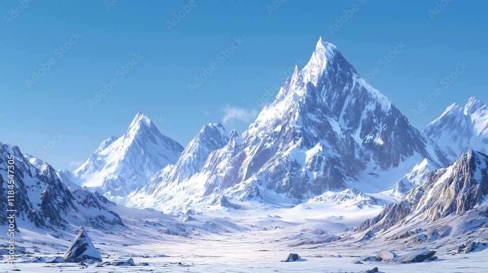 Obraz premium Panoramic scenic mountain landscape