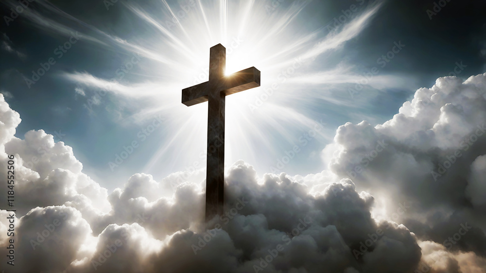 cross on the sky background cross on the sky background