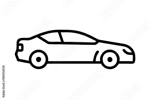 Car Silhouette Icon on White Background