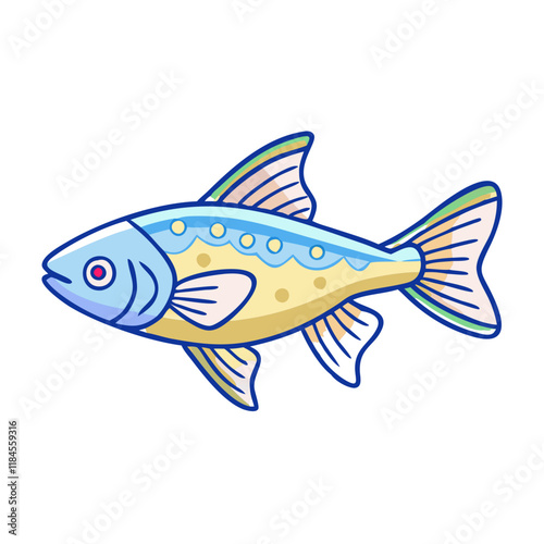 celestial pearl danio fish vector icon, aquarium fish vector illustration - simple illustration of celestial pearl danio fish perfect for logos, and aquarium fish-themed designs.