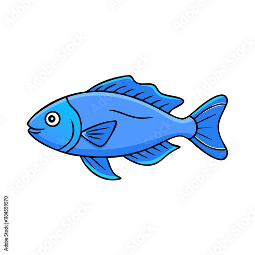 electric blue ram fish vector icon, aquarium fish vector illustration - simple illustration of electric blue ram fish perfect for logos, and aquarium fish-themed designs.