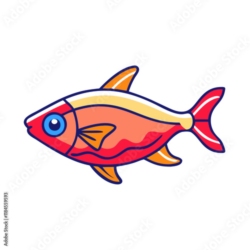 ember tetra fish vector icon, aquarium fish vector illustration - simple illustration of ember tetra fish perfect for logos, and aquarium fish-themed designs.