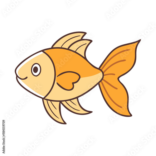 goldfish vector icon, aquarium fish vector illustration - simple illustration of goldfish perfect for logos, and aquarium fish-themed designs.