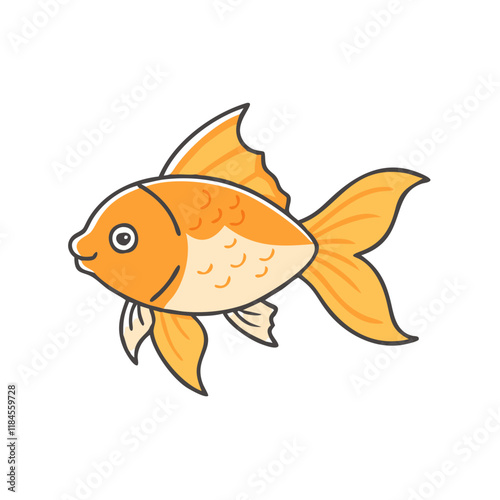 goldfish vector icon, aquarium fish vector illustration - simple illustration of goldfish perfect for logos, and aquarium fish-themed designs.