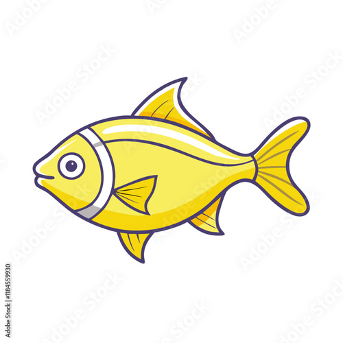 lemon tetra fish vector icon, aquarium fish vector illustration - simple illustration of lemon tetra fish perfect for logos, and aquarium fish-themed designs.