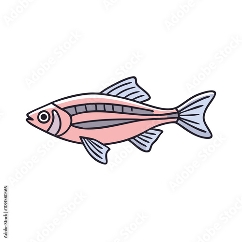 zebra danio fish vector icon, aquarium fish vector illustration - simple illustration of zebra danio fish perfect for logos, and aquarium fish-themed designs.
