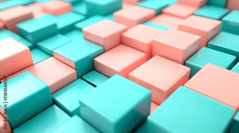 A background with cubic patterns in different colors 

