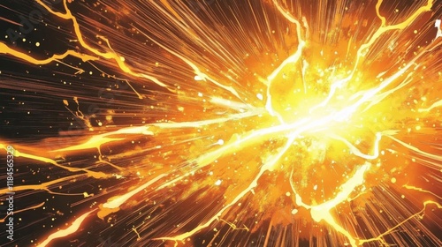 Vibrant abstract comic background showcasing a thunder flash.