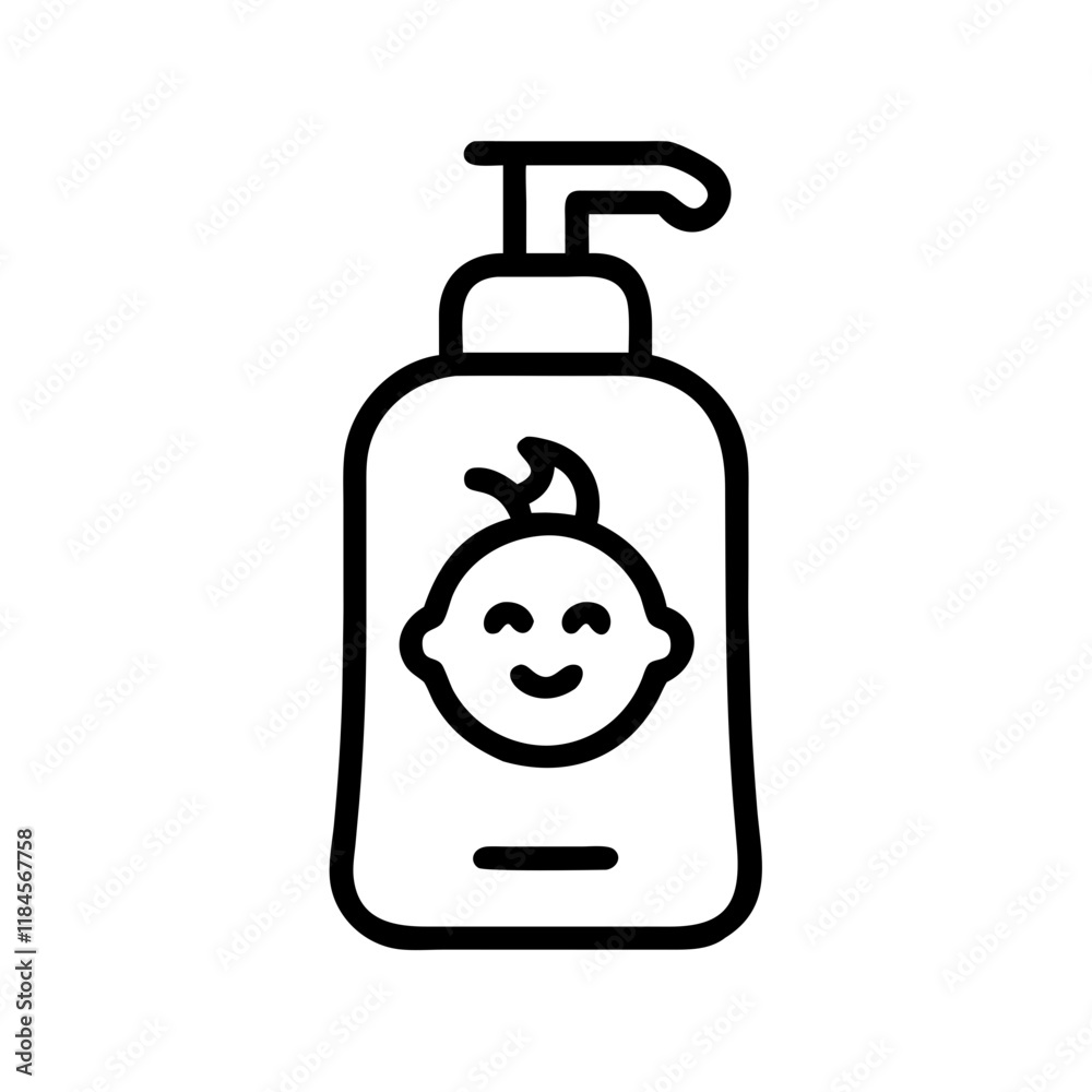 Baby Shampoo Icon on Transparent Background, Representing Motherhood Concept Baby Shampoo Icon on Transparent Background, Representing Motherhood Concept
