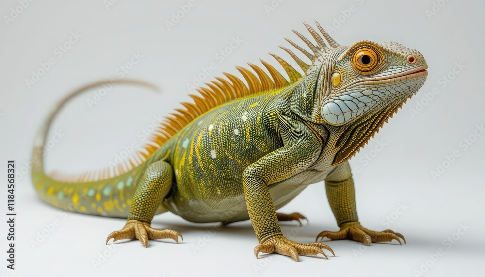 Obraz premium Detailed Close-up of a Colorful Iguana