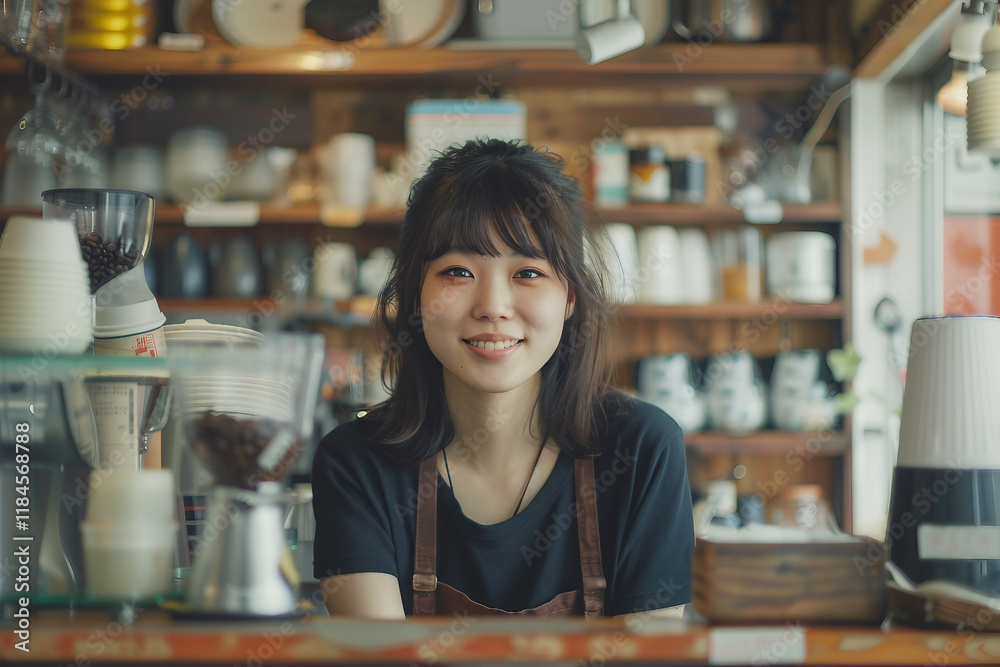 Barista Working in a Stylish Coffee Shop Setting Generative AI Image Barista Working in a Stylish Coffee Shop Setting Generative AI Image