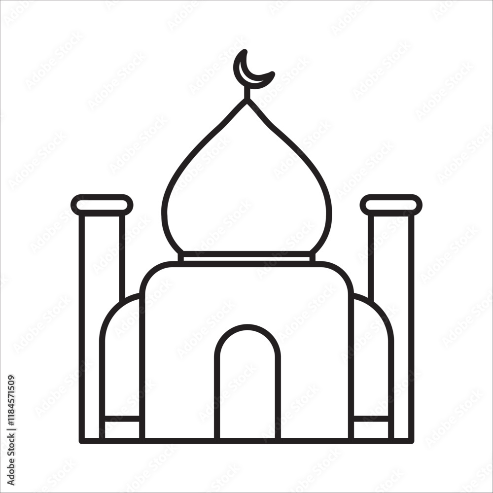 Mosque icon outline vector Mosque icon outline vector