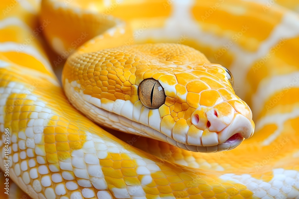 Close-Up of Yellow Snake Scales: Nature's Art Close-Up of Yellow Snake Scales: Nature's Art