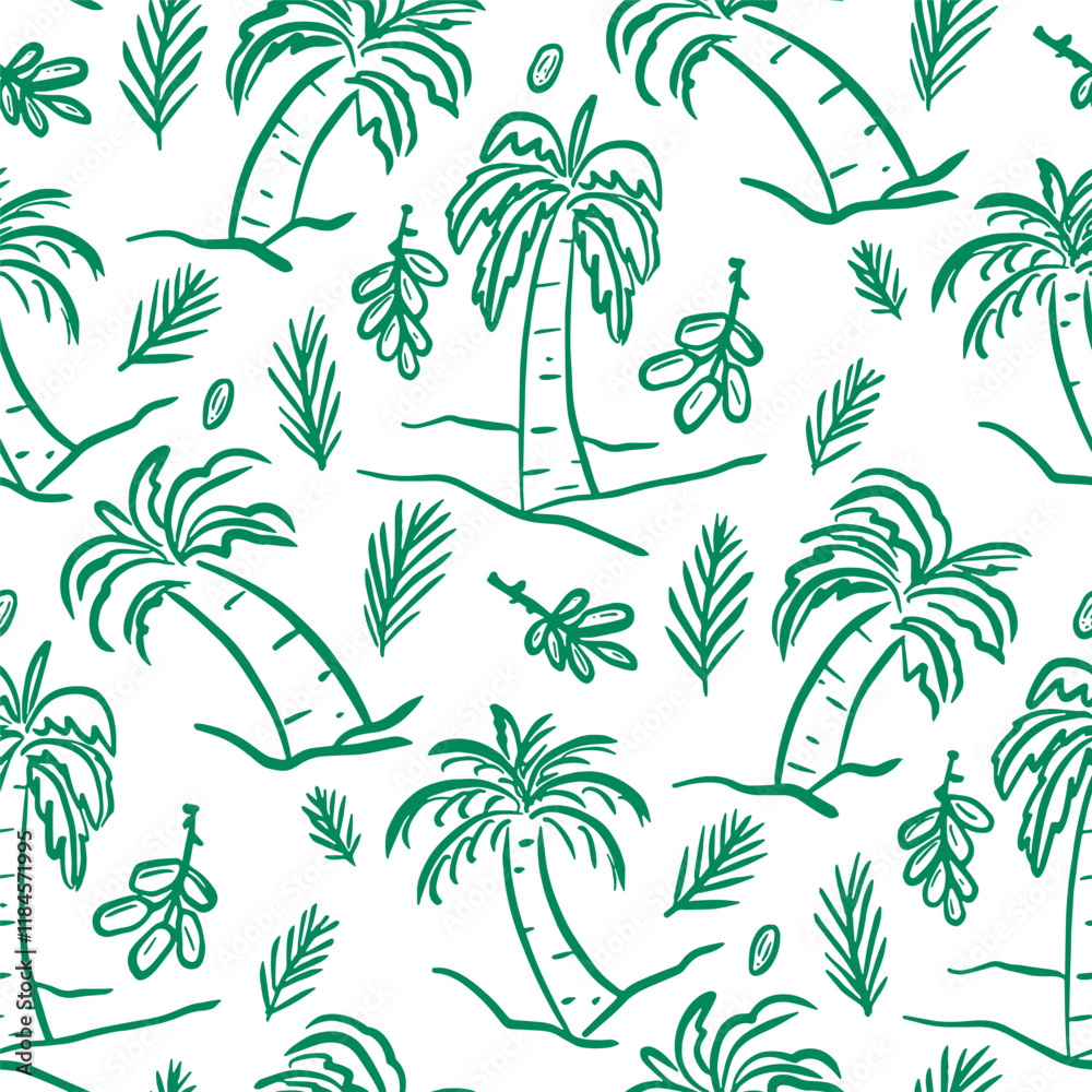 Obraz premium A creative doodle pattern of crescents and stars, celebrating the peaceful Ramadan atmosphere.