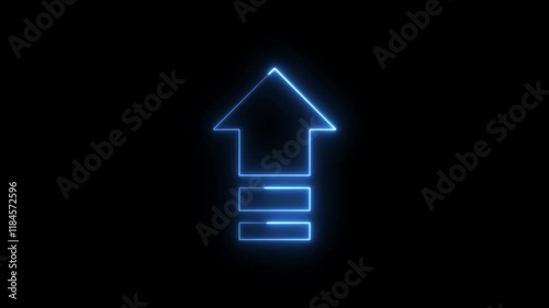 glow blue arrow up photo