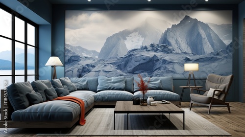 Wallpaper Mural Minimalist modern living room interior background, living room  HD 8K wallpaper Stock Photographic Image Torontodigital.ca