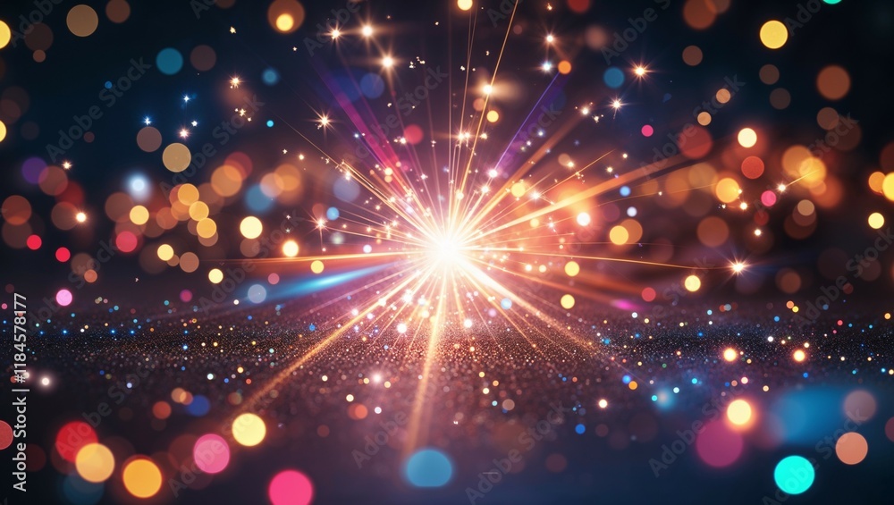 Bright Christmas lights sparkle and glow, creating a festive holiday celebration background Bright Christmas lights sparkle and glow, creating a festive holiday celebration background